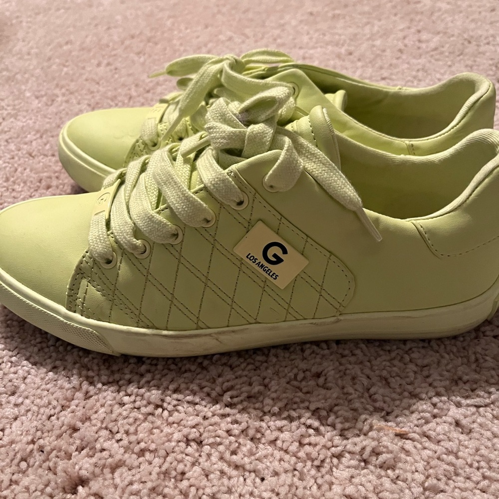 GBG Los Angeles Neon Green Quilted Sneakers